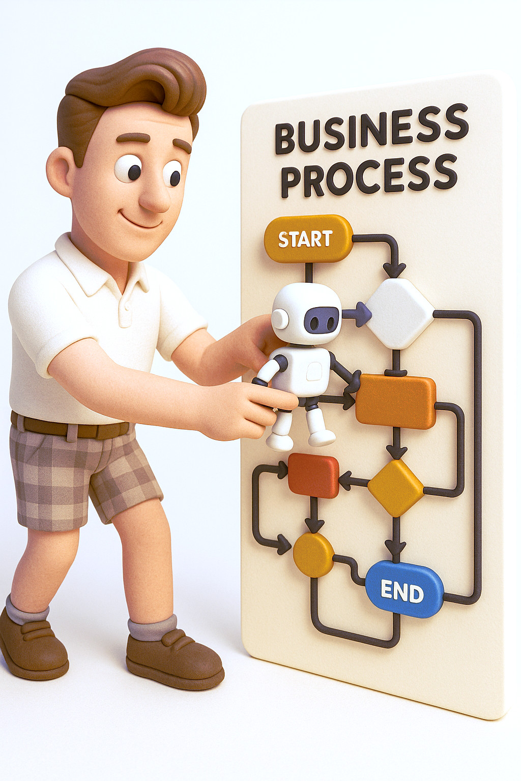 Placing a robot into a business process diagram